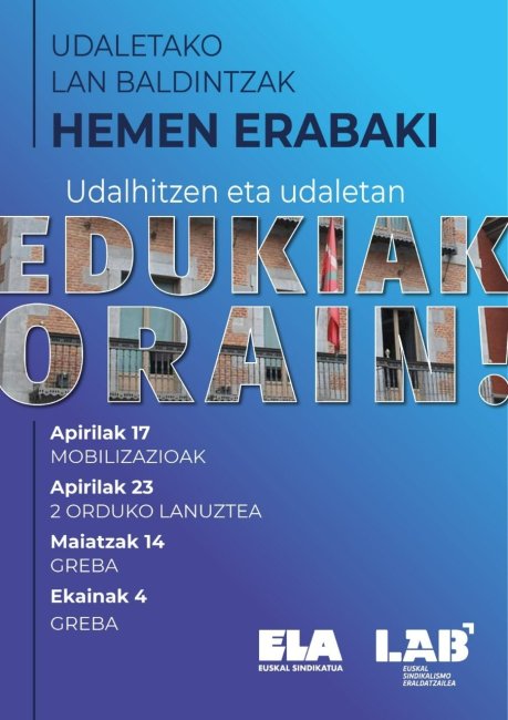  EKAINAK 4, ITSASONDOKO UDALEKO LANGILEEK BAT EGITEN DUTE ADMINISTRAZIOAN DEITUTAKO GREBA DEIALDIAREKIN 