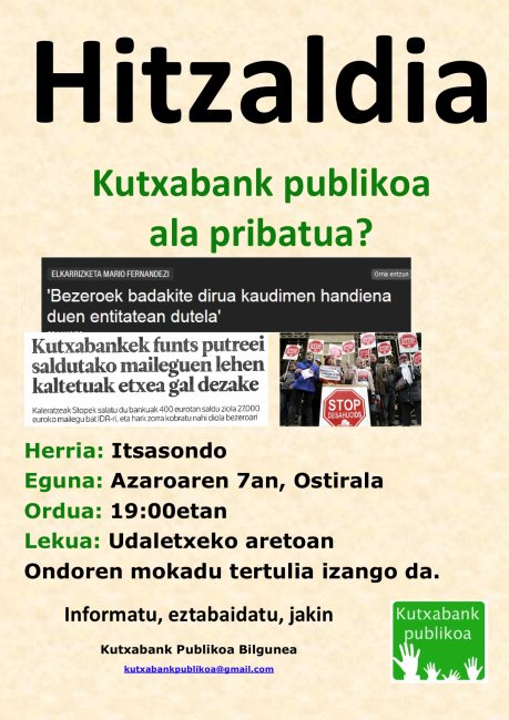 KUTXABANK, PUBLIKOA ALA PRIBATUA?