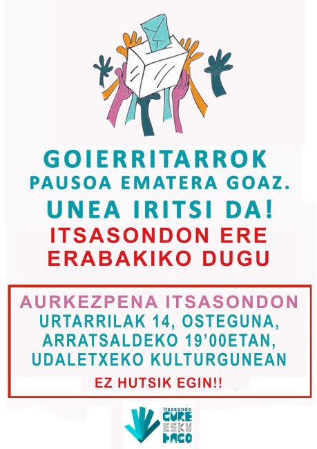 GURE ESKU DAGO, "pausoa ematera goaz" ekimenaren aurkezpena