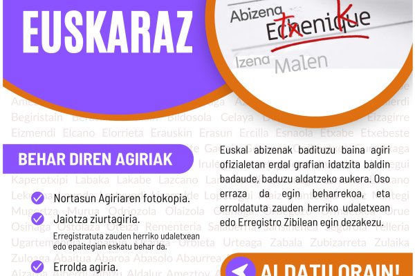 Abizenak euskalduntzeko kanpaina 